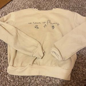 “no rain no flowers” hoodie